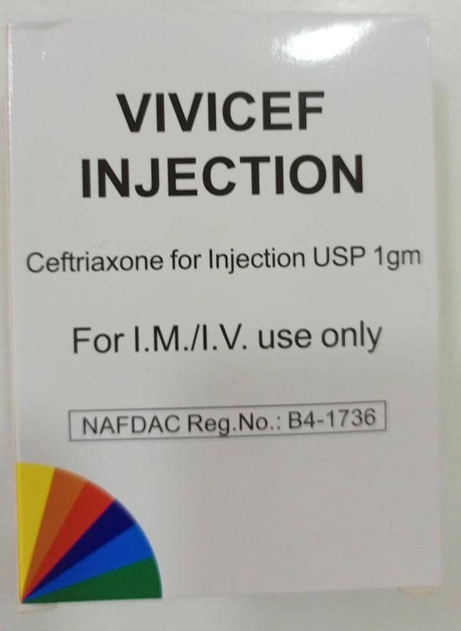 VIVICEF CEFTRIAXONE INJECTION 1G
