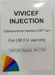VIVICEF CEFTRIAXONE INJECTION 1G