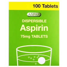 ASPIRIN DISPERSIBLE 75MG X100TABS
